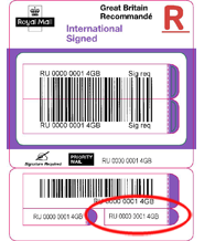 royal mail tracking International Signed - business label
